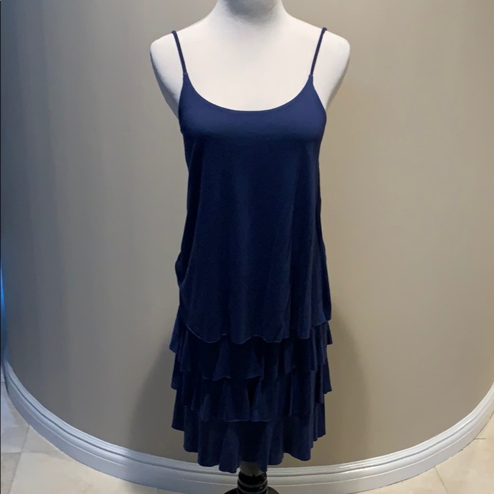 FINAL Bread&ButterMarineBlueTiered Summer Dress  S